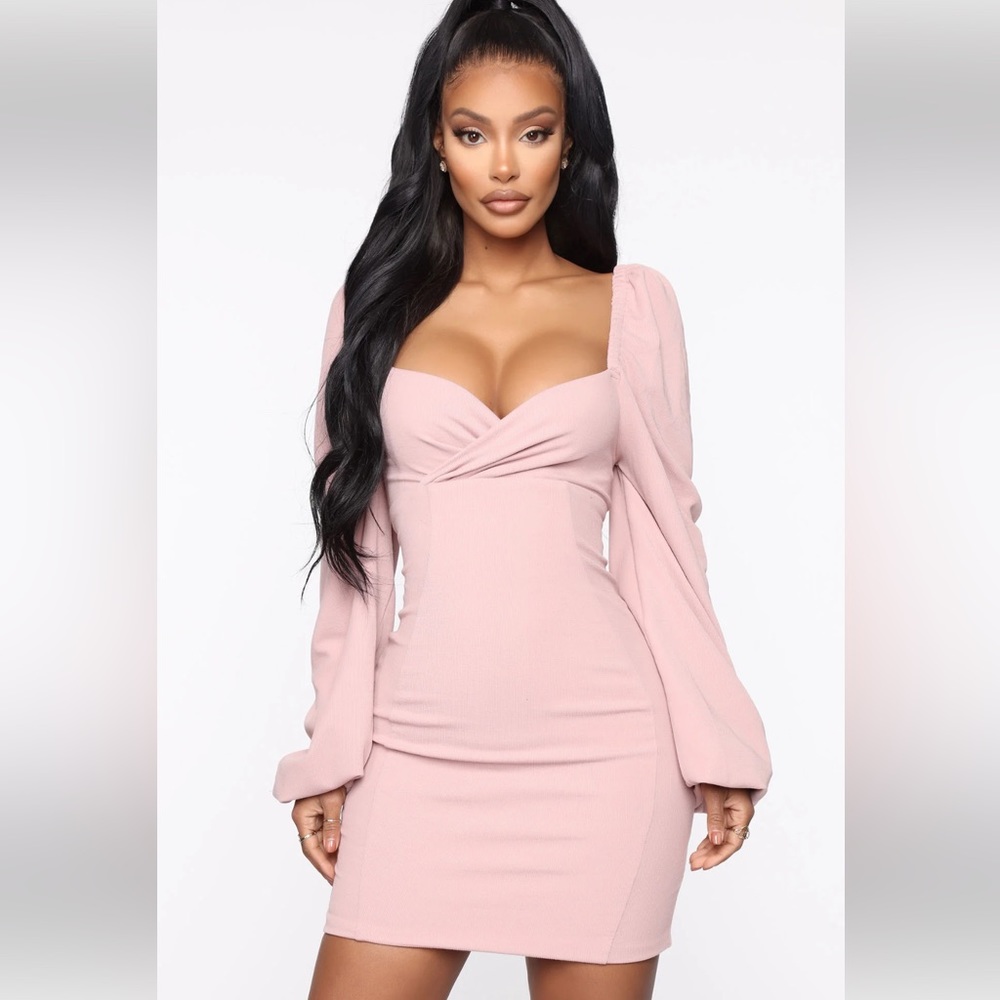 Fashion Nova Classic Type Mini Pink Dress
